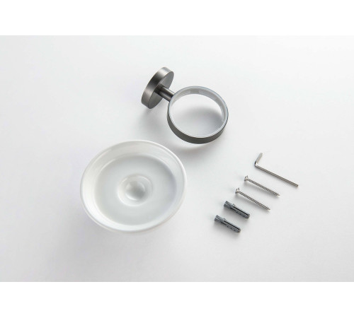 Мыльница Aquanet Бетта оружейная сталь шлифованный черный хром AQ4603BGM