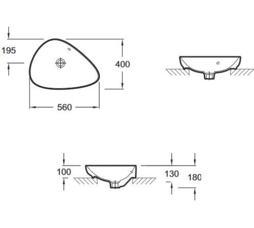 Раковина Jacob Delafon Nouvelle Vague 56x40 см EVI102-00