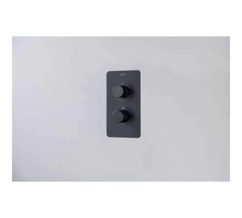 Смеситель термостатический для ванны Aquanet Европа 3 режима комплект со скрытой частью матовый черный AQ1393MB