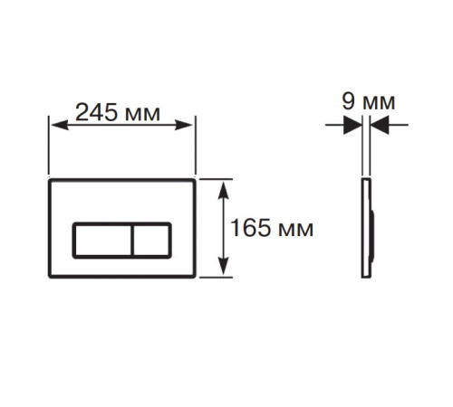 Панель смыва KDI Slim 009D черный матовый прямоугольная клавиша KDI-0000025
