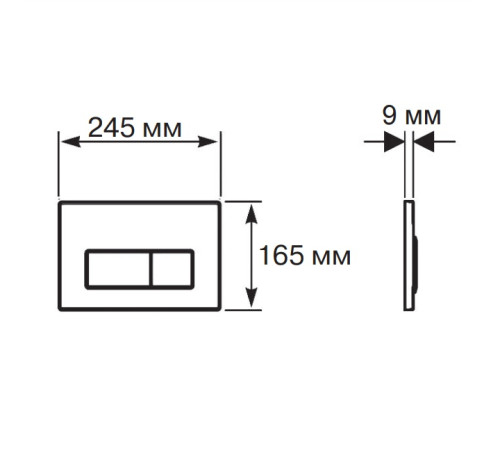Панель смыва KDI Slim 009H никель прямоугольная клавиша KDI-0000027