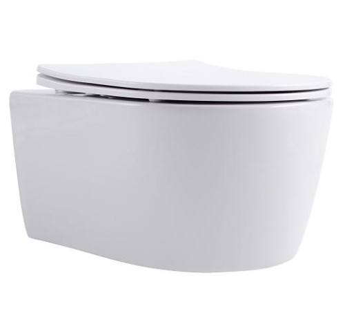 Унитаз подвесной безободковый Aquanet Европа 490x360x250 мм сиденье микролифт AQ1106-00