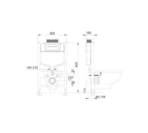 Комплект инсталляции 4 в 1 Aquatek Либра T-TDI002 рама Standard INS-0000018 и унитаз AQ1505T-00 T-TDI002