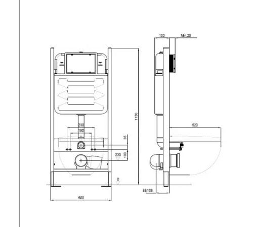 Комплект унитаз с инсталляцией Jacob Delafon Struktura сиденье микролифт клавиша черный матовый EDE103-BL