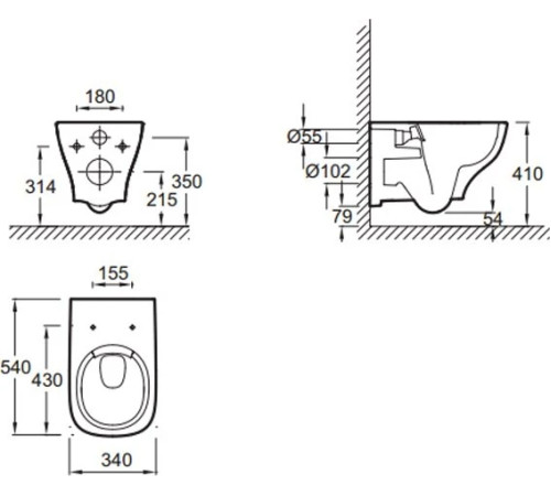 Комплект унитаз с инсталляцией Jacob Delafon Struktura сиденье микролифт клавиша черный матовый EDE103-BL