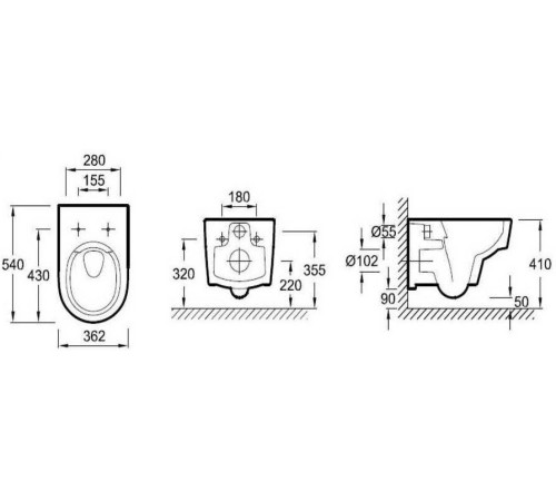 Унитаз с инсталляцией Jacob Delafon Odeon Rive Gauche сиденье микролифт кнопка смыва белый EDR103-00