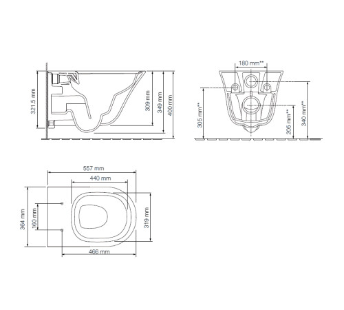 Комплект унитаз с инсталляцией Jacob Delafon Vive сиденье микролифт панель белый глянец E28079RU-0