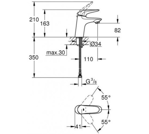 Смеситель для раковины GROHE Eurostyle хром 23715003