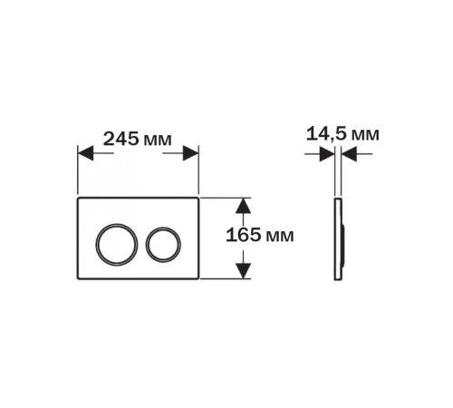 Панель смыва Tops Pneumo S круглые клавиши черный матовый PNS-0000015
