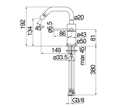 Смеситель для биде Nobili Velis без донного клапана красное золото VE125119/3RCP