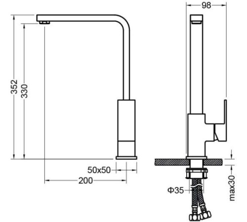 Смеситель для кухни Aquanet ЛИБРА AQ1680CR