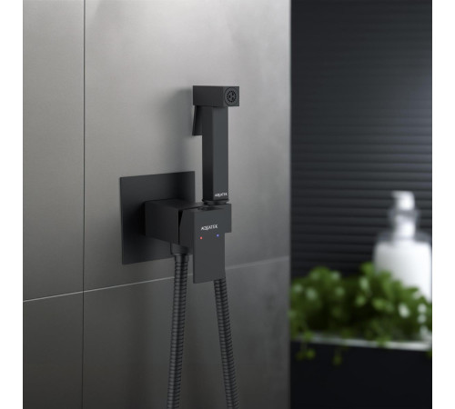 Комплект для гигиенического душа встроенный Aquatek Либра матовый черный AQ1022MB