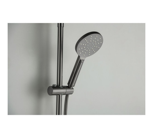 Душевая система со смесителем для душа Aquanet Бетта 220 мм оружейная сталь AQ2160BGM