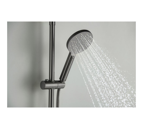 Душевая система со смесителем для душа Aquanet Бетта 220 мм оружейная сталь AQ2160BGM