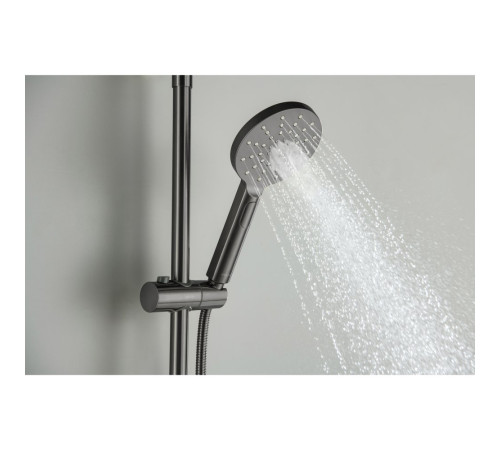 Душевая система со смесителем для душа Aquanet Бетта 220 мм оружейная сталь AQ2160BGM