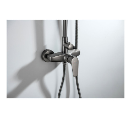Душевая система со смесителем для душа Aquanet Бетта 220 мм оружейная сталь AQ2160BGM
