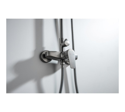 Душевая система со смесителем для душа Aquanet Бетта 220 мм оружейная сталь AQ2160BGM