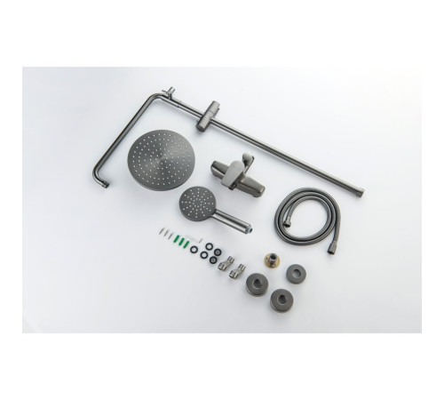 Душевая система со смесителем для душа Aquanet Бетта 220 мм оружейная сталь AQ2160BGM