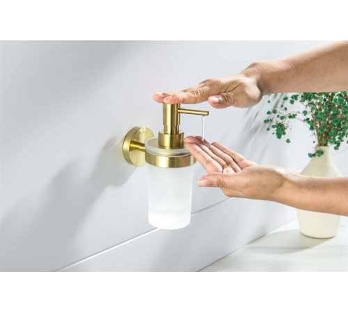 Дозатор для жидкого мыла Aquanet Европа шлифованное золото AQ4105BG