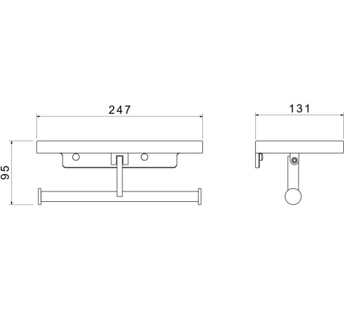 Бумагодержатель двойной с полкой Aquanet Europa хром AQ4919CR