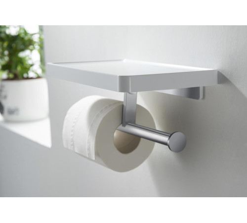 Бумагодержатель двойной с полкой Aquanet Europa хром AQ4919CR