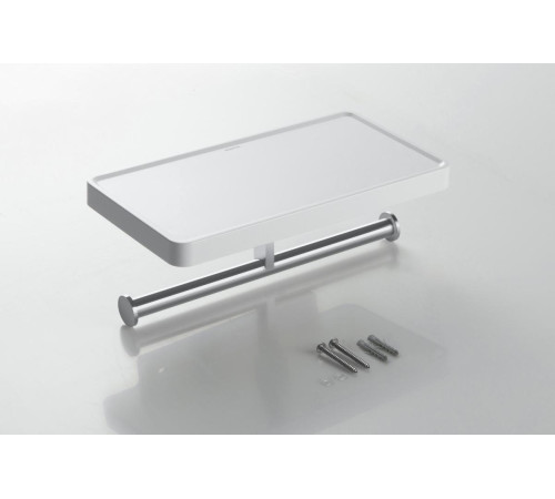 Бумагодержатель двойной с полкой Aquanet Europa хром AQ4919CR