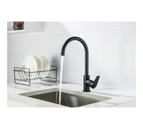 Смеситель для кухни Aquanet Betta матовый черный AQ1182MB