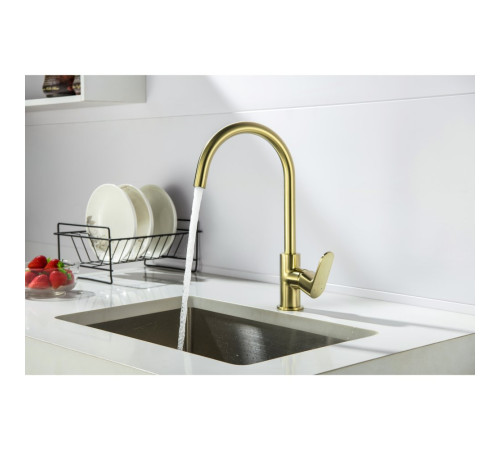 Смеситель для кухни Aquanet Oberon шлифованное золото AQ1282BG