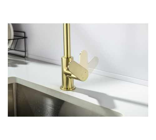 Смеситель для кухни Aquanet Oberon шлифованное золото AQ1282BG