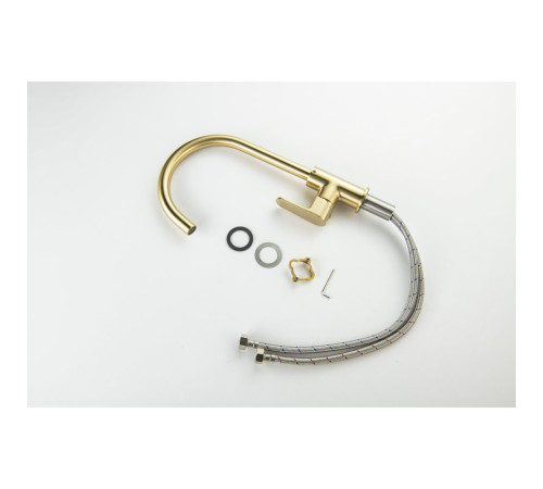 Смеситель для кухни Aquanet Oberon шлифованное золото AQ1282BG