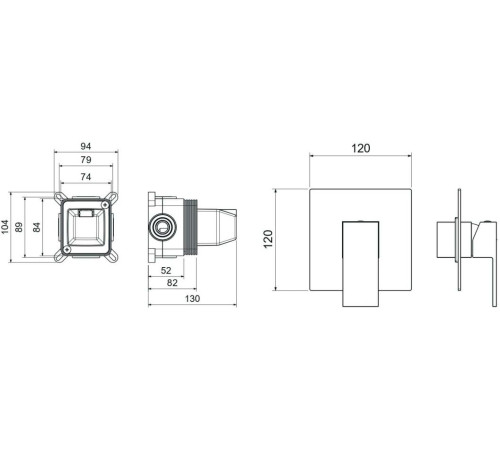 Смеситель для душа Aquanet Libra встраиваемый 1 режим комплект AQ1666CR