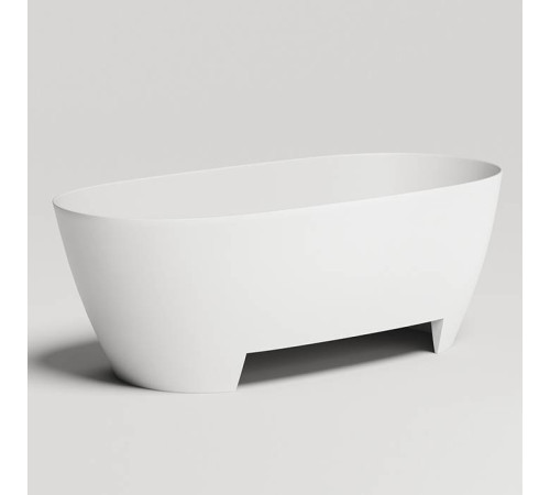 Ванна отдельностоящая Salini Sofia Light 165х75х60 см S-Sense с переливом белый глянцевый 103711G