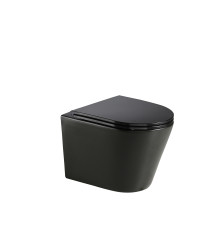 Унитаз подвесной AQUAme Rimless с сиденьем SoftClose 515x355x365 мм черный матовый AQM2001MB