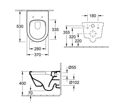 Комплект унитаз подвесной Villeroy & Boch Architectura с сиденьем SoftClose альпийский белый 4694HR01