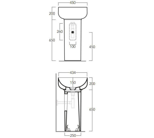 Колонна под раковину SIMAS Balloon круглая 27.5х65 см белая F91/CN300bi/PLCEBA