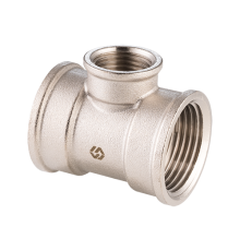 Тройник переходной Hogert 1 x 3/4 x 1 ВВВ латунь никелированная BF512060506