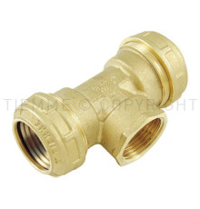 Тройник переходный компрессионный латунный Tiemme 40 мм х 1 1/4 ВР х 40 мм 3410032