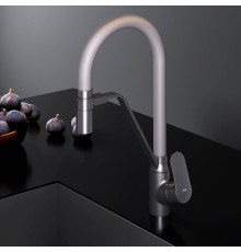 Смеситель для кухни AM.PM Like с каналом для питьевой воды и гибким серым изливом F8007825