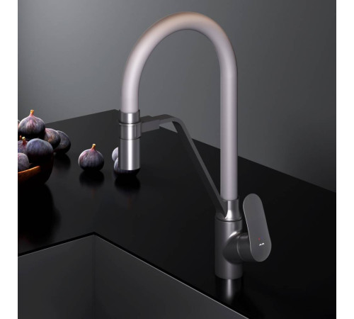 Смеситель для кухни AM.PM Like с каналом для питьевой воды и гибким серым изливом F8007825