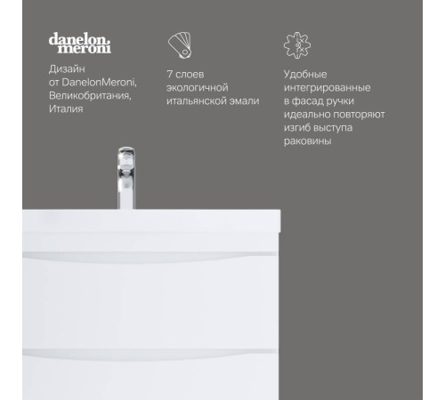 Тумба под раковину подвесная AM.PM Like 80 см 2 ящика белый глянец M80FHX0802WG