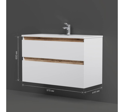 Тумба под раковину подвесная AM.PM X-Joy 100 см 2 ящика белый глянец M85AFHX1002WG