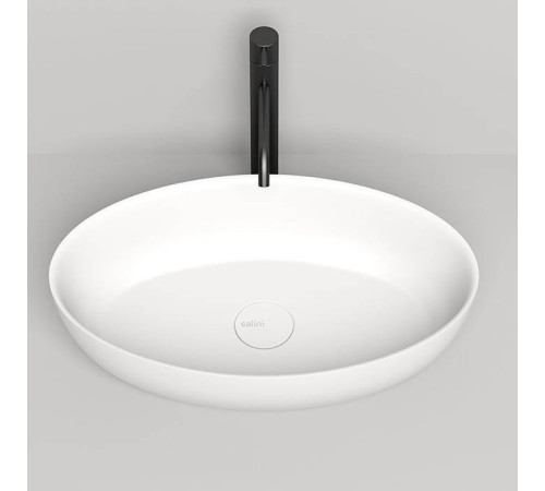 Раковина накладная Salini Alda 58х35х15 см S-Stone без отверстия белый матовый 110621M