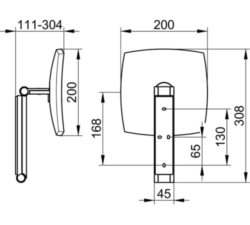 Косметическое зеркало Keuco iLook move настенное черный шлифованный хром 17613 130000