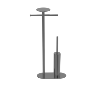 Стойка напольная Boheme Venturo ершик с держателем бумаги и полкой shine gun metall 10953-SGM