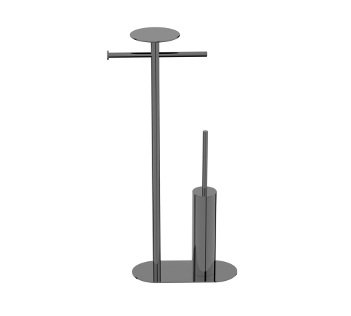 Стойка напольная Boheme Venturo ершик с держателем бумаги и полкой shine gun metall 10953-SGM