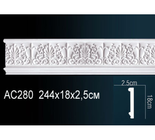 Молдинг для стен Perfect AC280 из полиуретана 2000х30х15 мм AC280