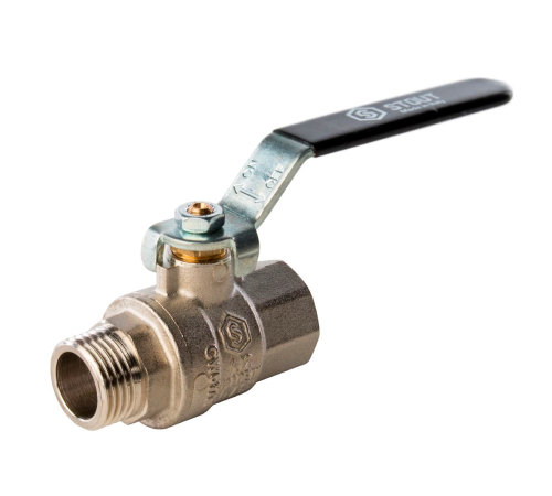 Кран шаровой STOUT полнопроходной НР/НР ручка рычаг 1/2 SVB-0005-000015