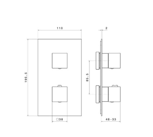Смеситель для душа встраиваемый термостатический Kerama Marazzi Futura черный матовый 67648EKM.01.093