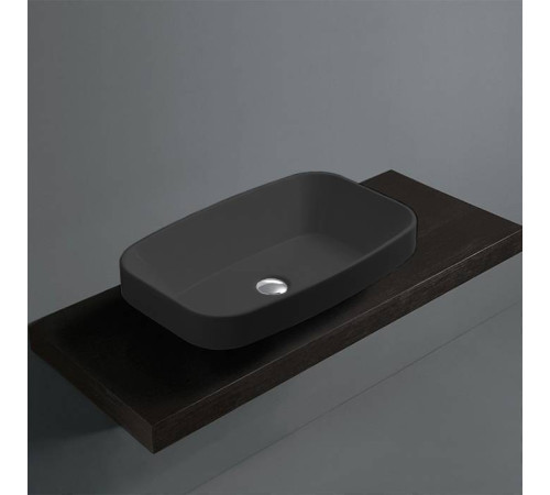 Раковина накладная SIMAS Baden Baden 60х38 см без отверстия nero matt BB11 nero matt