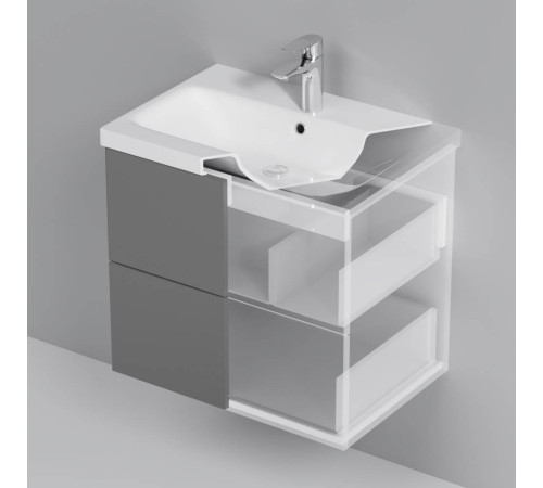 Тумба под раковину подвесная AM.PM Gem 60 см 2 ящика графит матовый M90FHX06022GM